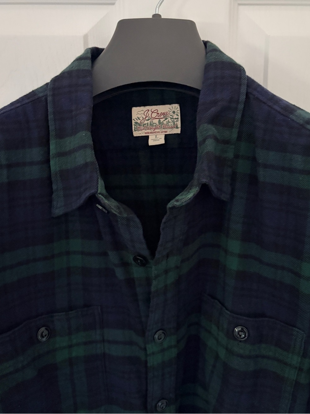 J Crew Classic Fit Midweight Blackwatch Flannel - Large